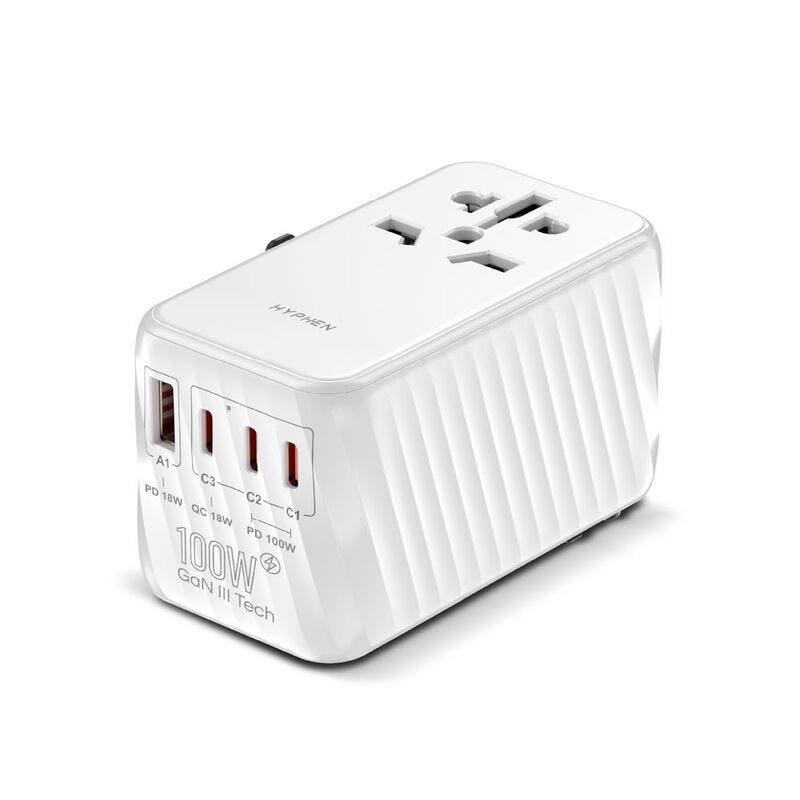 HYPHEN CHARGEPOINT GaN Universal Travel Adaptor 100W - White
