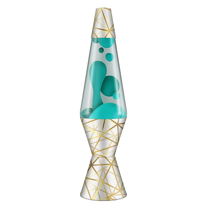 Lava Lamp teal white blue silver