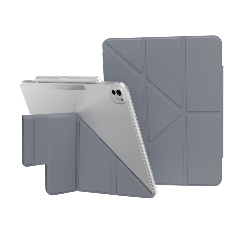 MAGEASY Facet Case with Pencil Holder for 2024 iPad Air 13"/2022~2018 iPad Pro 12.9"-Alaskan Blue
