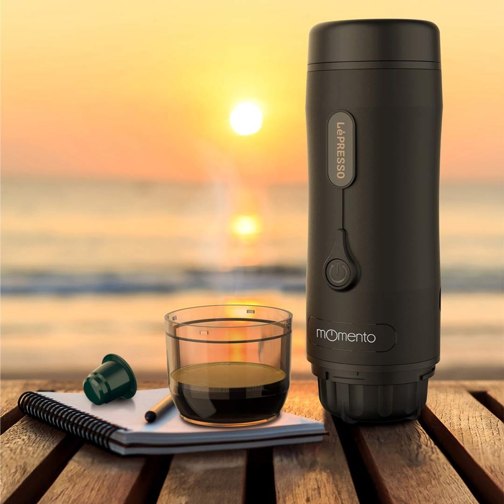 LePresso Momento 2.0 Portable Espresso Ground & Nespresso Compatible Black
