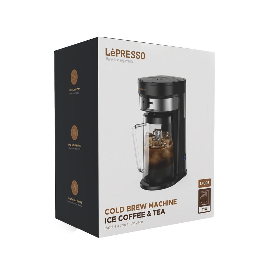 LePresso Cold Brew Machine Ice Coffee & Tea Black