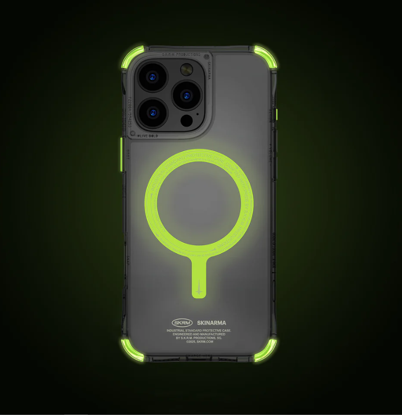 SKINARMA IPHONE PRO 6.3" (2024) SAIDO MAG-CHARGE (NITEGLOW EDITION) LIME GREEN
