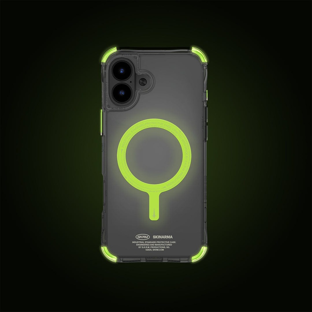 SKINARMA IPHONE 6.1" (2024) SAIDO MAG-CHARGE (NITEGLOW EDITION) LIME GREEN