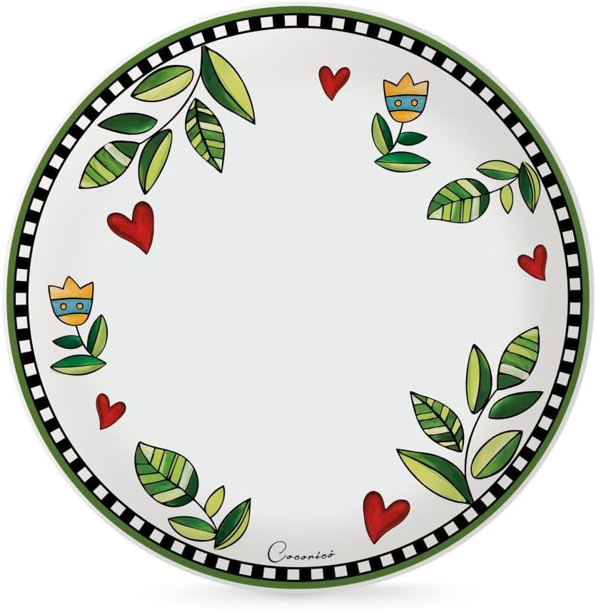 SET 6 DINNER PLATES COCORICO' GREEN DM 27