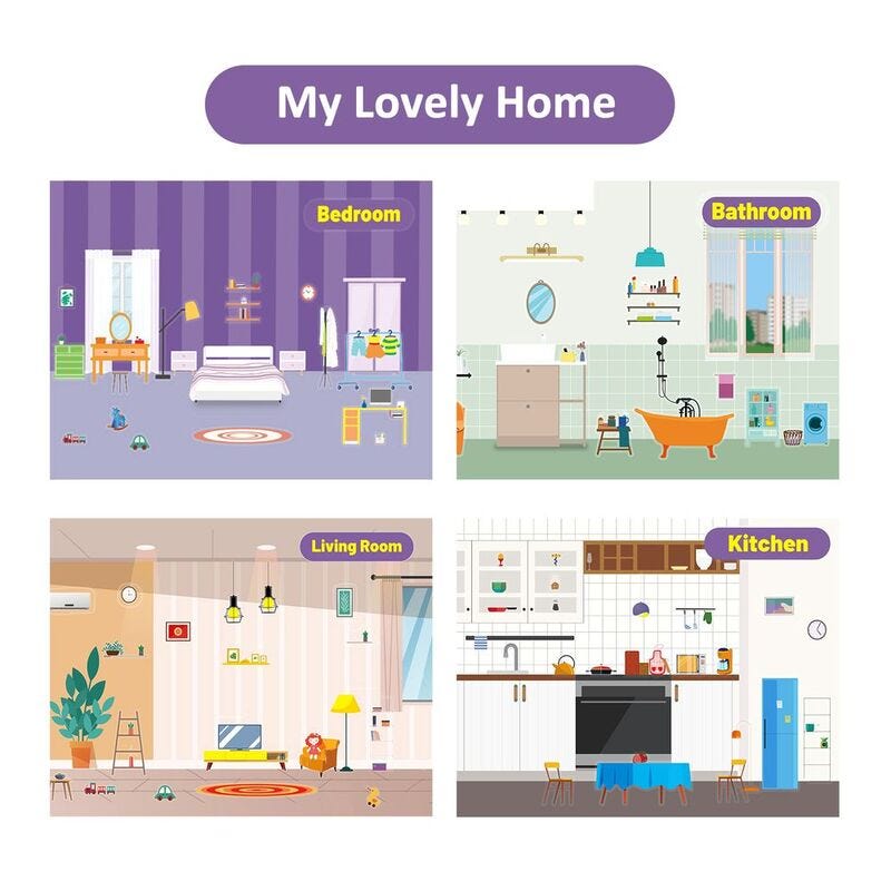 PJ013-4 Reusable Stickers-My Lovely Home 49700422