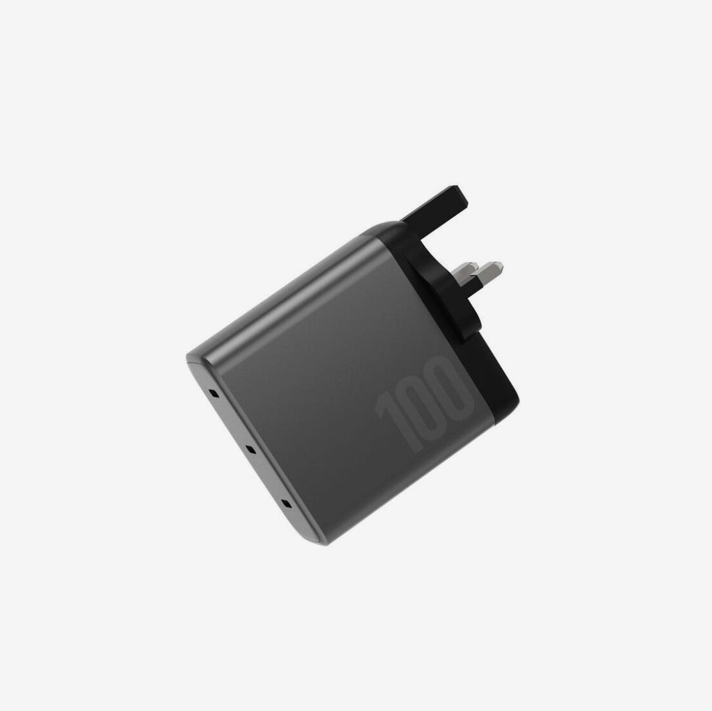 ENERGEA AMPCHARGE GAN100, 3C PD/PPS/SCP/QC3.0/AFC/FCP/ WALL CHARGER,100W (UK) - GUNMETAL