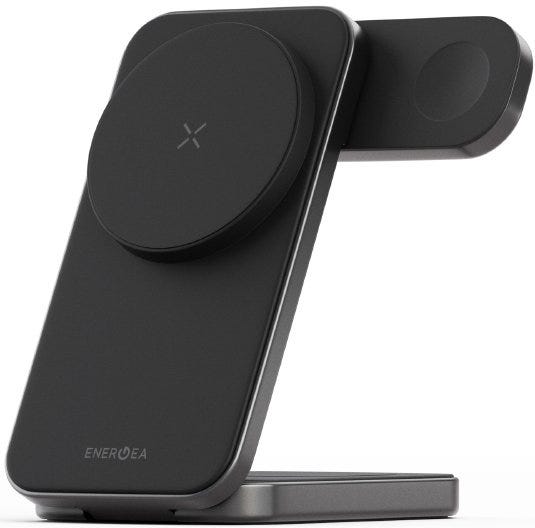 ENERGEA MAGTRIO PLUS, 3IN1 FOLDABLE QI2 MAGNETIC FAST WIRELESS CHARGER - GUNMETAL