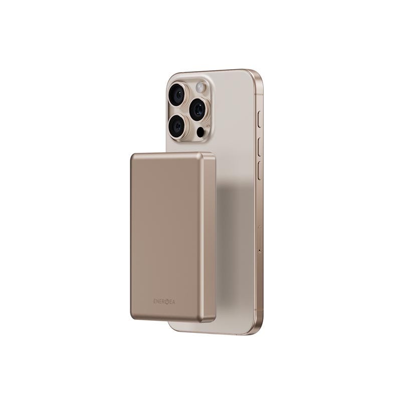 ENERGEA ALUPAC 10K, 10000MAH ULTRA LIGHT ALUMINIUM MAGSAFE COMPATIBLE POWER BANK - GOLD