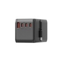 ENERGEA TRAVELWORLD ADAPTER GAN85 WITH 80CM TYPE-C CABLE, 3C1A - GUNMETAL BLACK