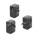 ENERGEA TRAVELWORLD ADAPTER GAN85 WITH 80CM TYPE-C CABLE, 3C1A - GUNMETAL BLACK