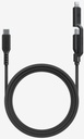 ENERGEA FLOW DUO 2-IN-1 C TO C + LIGHTNING CABLE, 480MBPS, 240W, 1.5M -BLACK