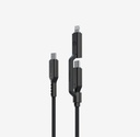 ENERGEA FLOW DUO 2-IN-1 C TO C + LIGHTNING CABLE, 480MBPS, 240W, 1.5M -BLACK