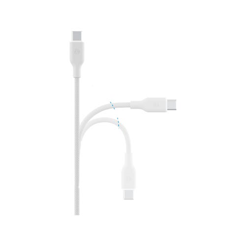 BAZIC GOCHARGE WEAVE C-C CABLE 480MBPS, 60W 1.5M - WHITE