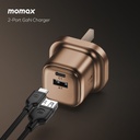 MOMAX 1-CHARGE GAN 30W 2 PORT CHARGER