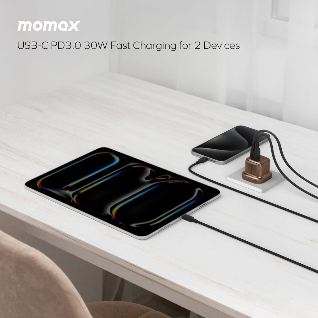 MOMAX 1-CHARGE GAN 30W 2 PORT CHARGER