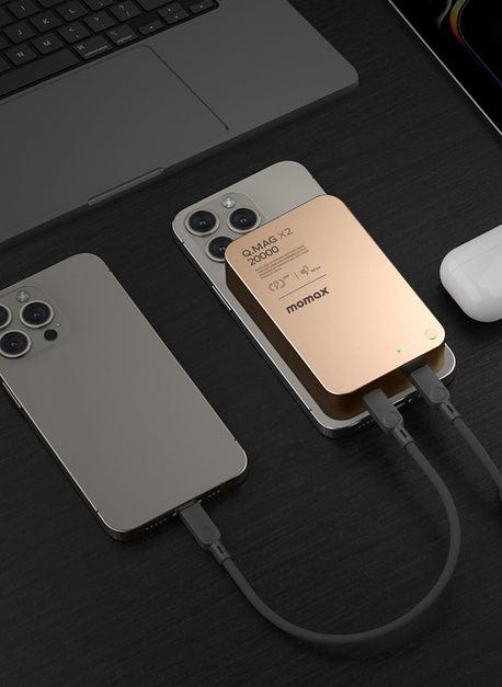 MOMAX Q.MAG X2 20000mAh GEN2 MAGSAFE WIRELESS POWER BANK ROSE GOLD