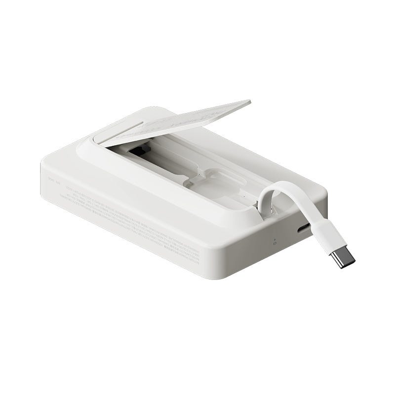 MOMAX 1-POWER X PRO+ 10000mAh MAGNETIC WIRELESS POWER BANK WITH STAND AND BUILT-IN USB-C CABLE (White)