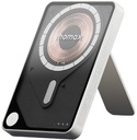 MOMAX 1-POWER X PRO 5000mAh MAGNETIC WIRELESS POWER BANK WITH STAND AND BUILT-IN USB-C CABLE (White)