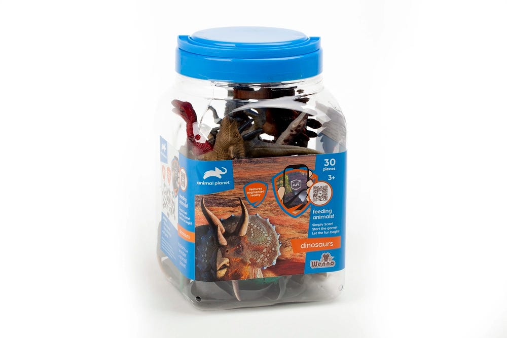 30 pcs dinosaur playset in 3.2L bucket