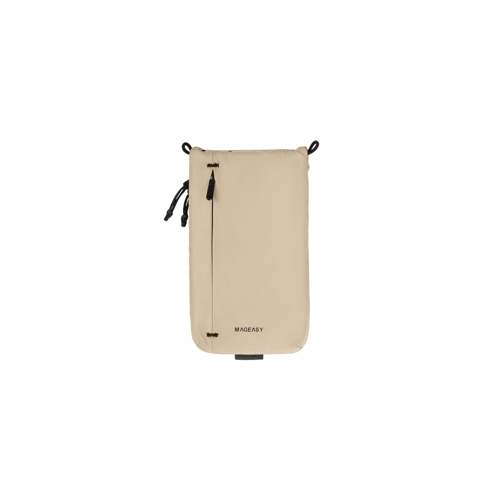 MAGEASY Phone Sacoche Utility Crossbody Bag + Strap Phone Lanyard 8.3mm- Sand Beige + Black
