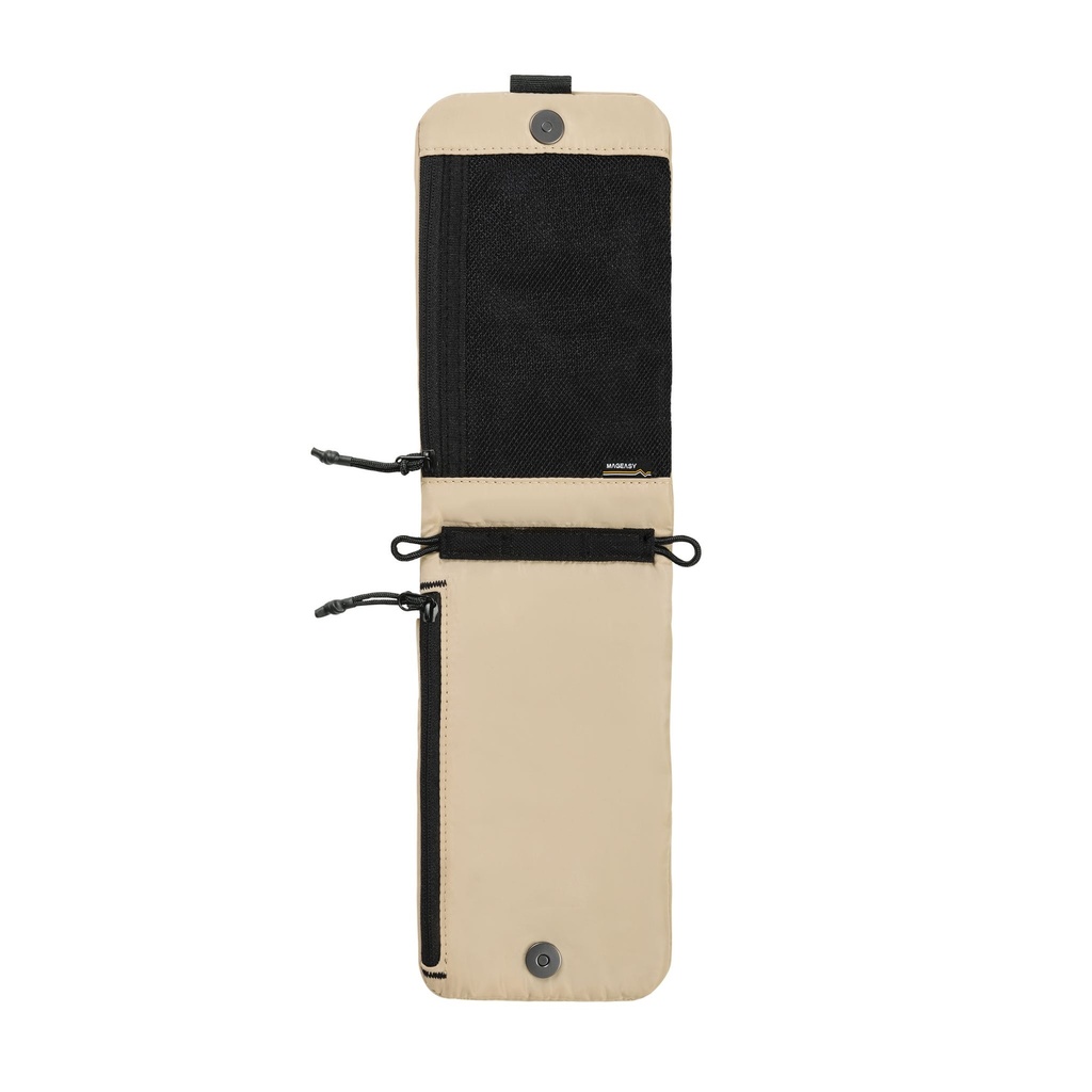MAGEASY Phone Sacoche Utility Crossbody Bag + Strap Phone Lanyard 8.3mm- Sand Beige + Black