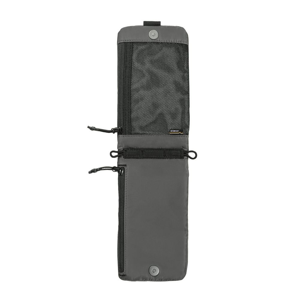 MAGEASY Phone Sacoche Utility Crossbody Bag + Strap Phone Lanyard 8.3mm- Graphite Black + Concrete Gray 