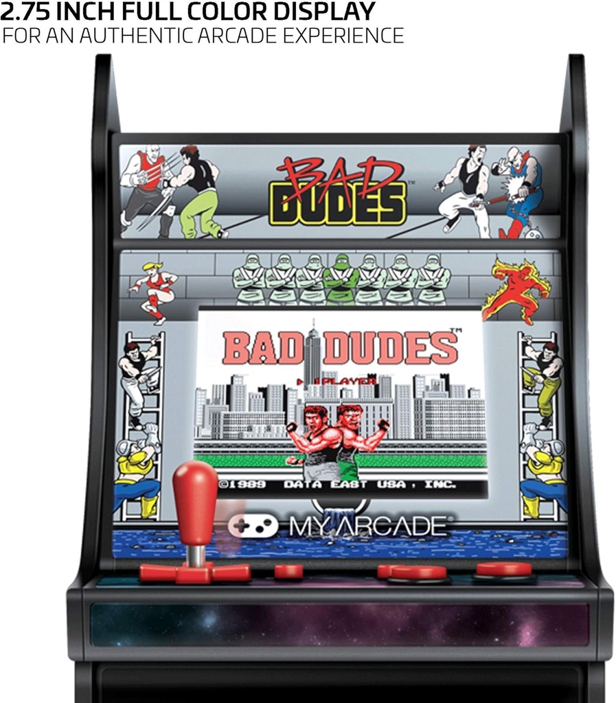 6.75" COLLECTIBLE RETRO BAD DUDES MICRO PLAYER - GRAY & BLACK