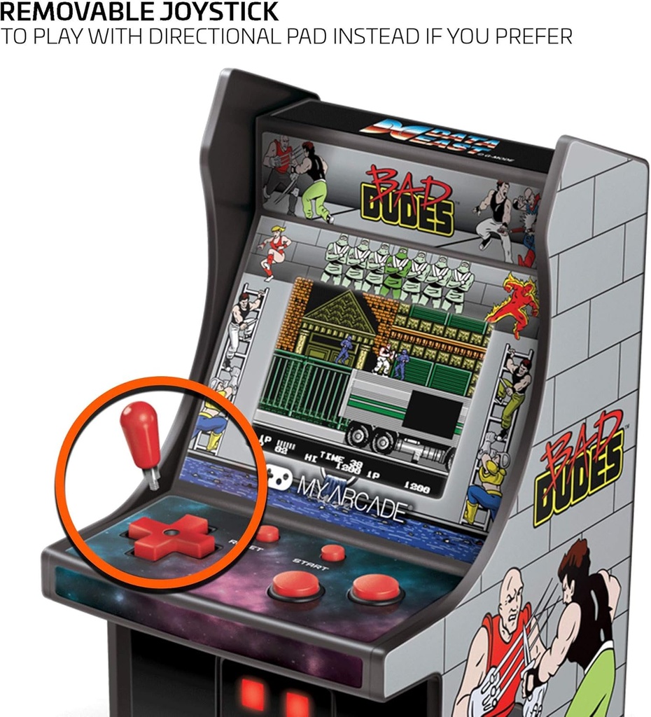 6.75" COLLECTIBLE RETRO BAD DUDES MICRO PLAYER - GRAY & BLACK