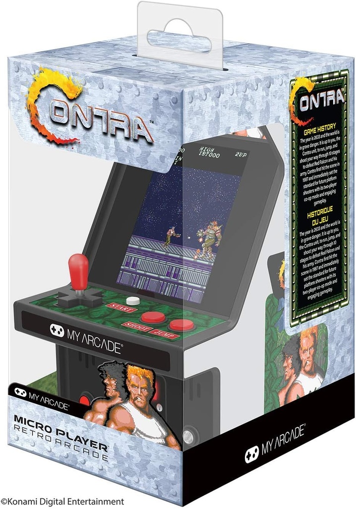 6.75" COLLECTIBLE RETRO CONTRA MICRO PLAYER (PREMIUM EDITION)- GRAY/BLACK