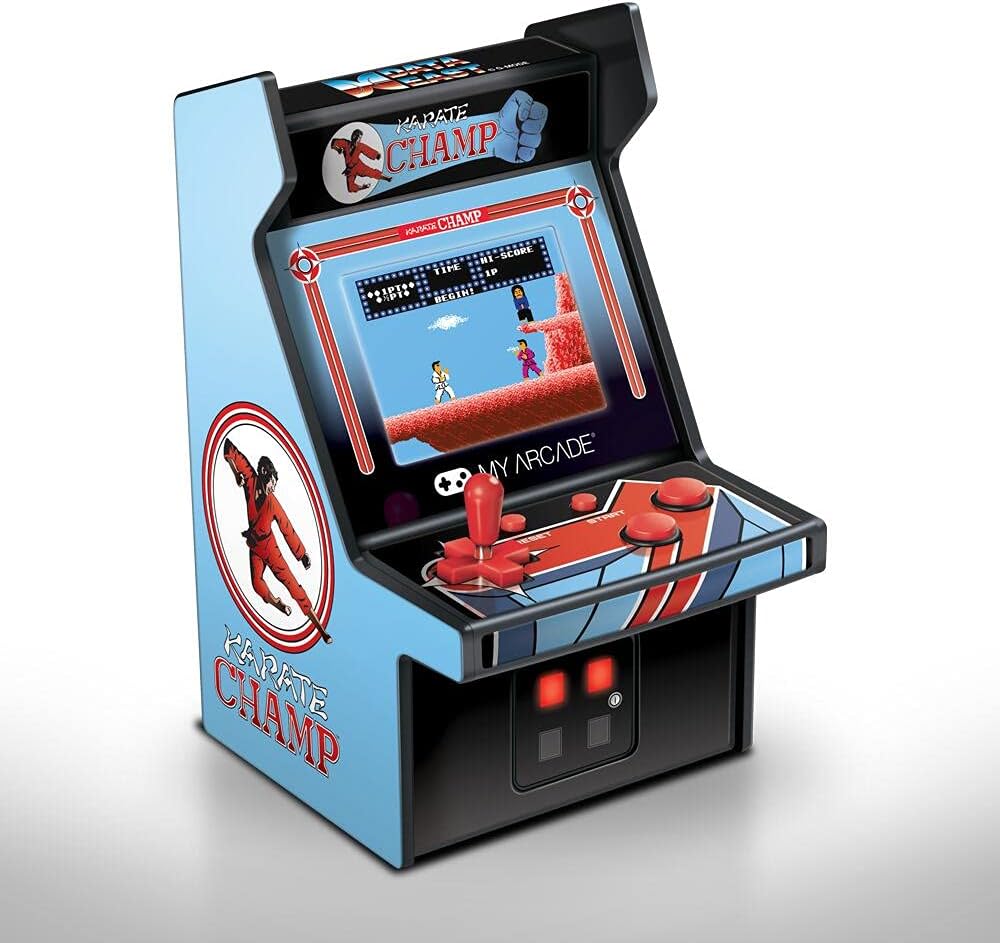 6.75" COLLECTIBLE RETRO KARATE CHAMP MICRO PLAYER - BLUE & BLACK