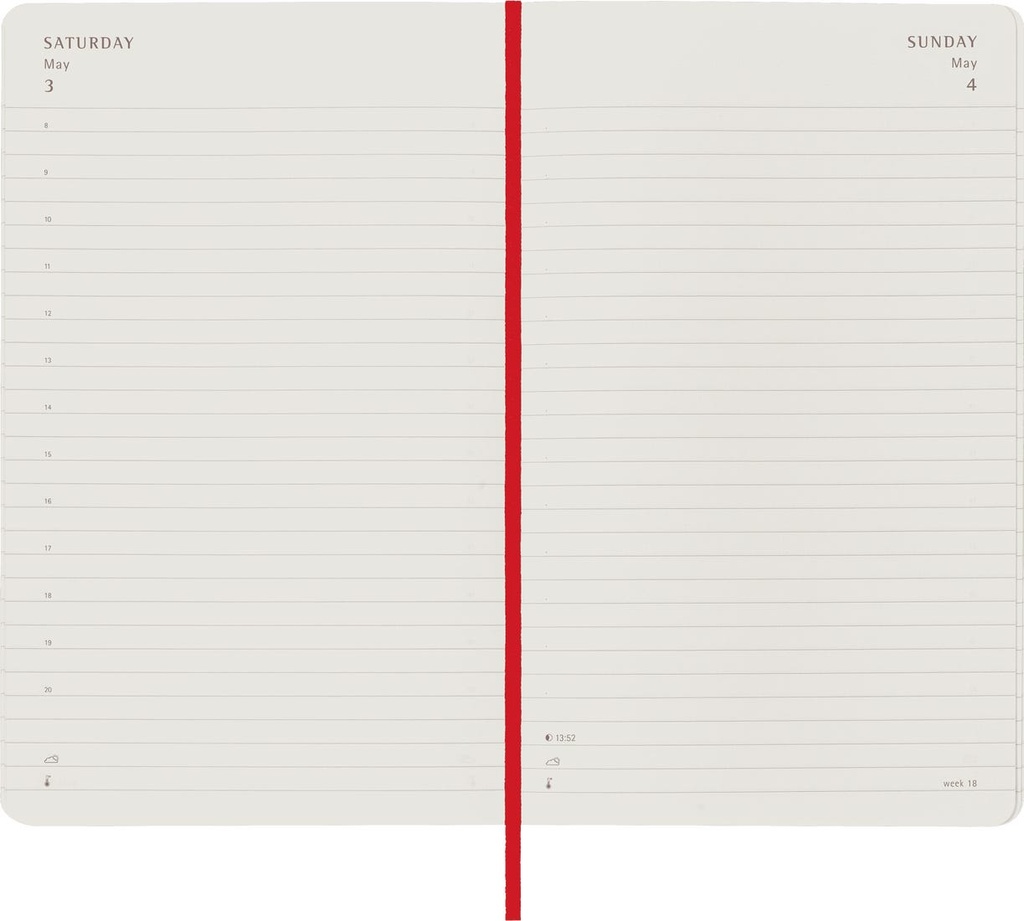 Moleskine Classic 12Month Daily Planner Large (5" x 8.25") Soft Cover Scarlet Red