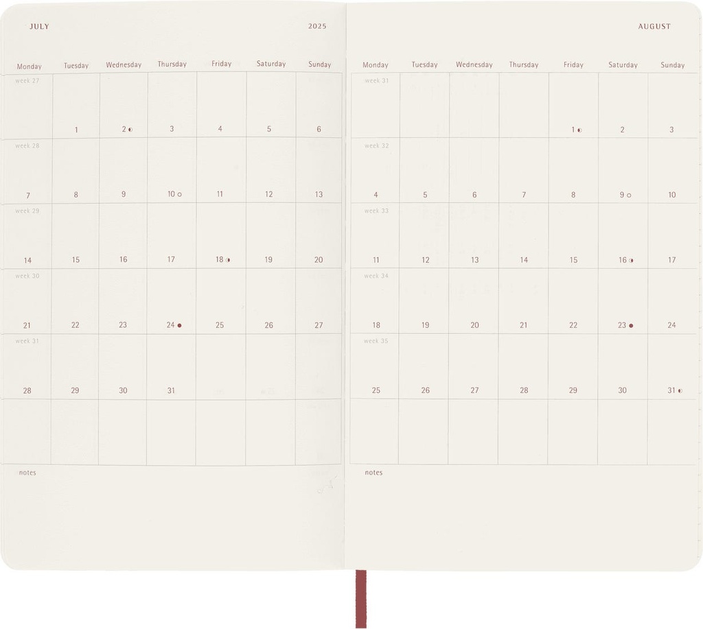 Moleskine Classic 12Month Daily Planner Large (5" x 8.25") Soft Cover Scarlet Red