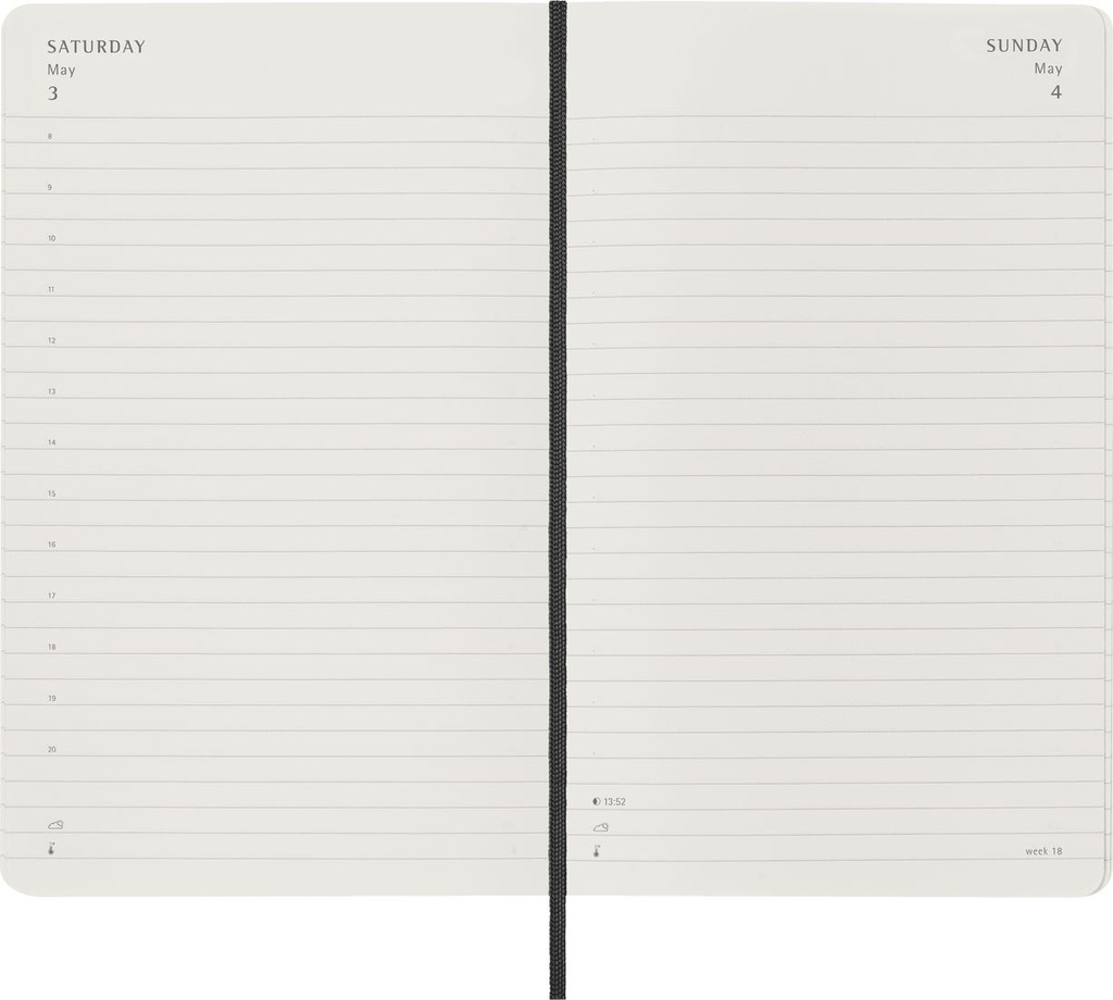 Moleskine Classic 12Month Daily Planner Large (5" x 8.25") Soft Cover Black