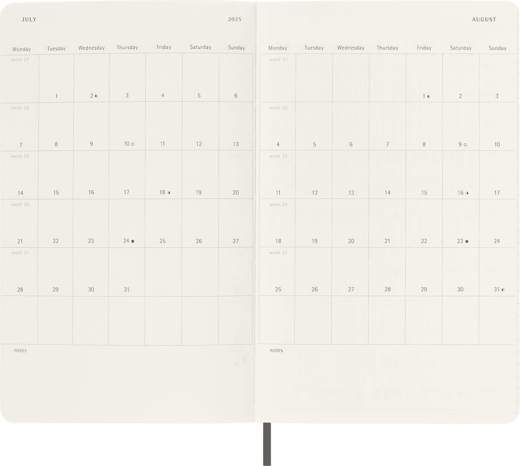 Moleskine Classic 12Month Daily Planner Large (5" x 8.25") Soft Cover Black