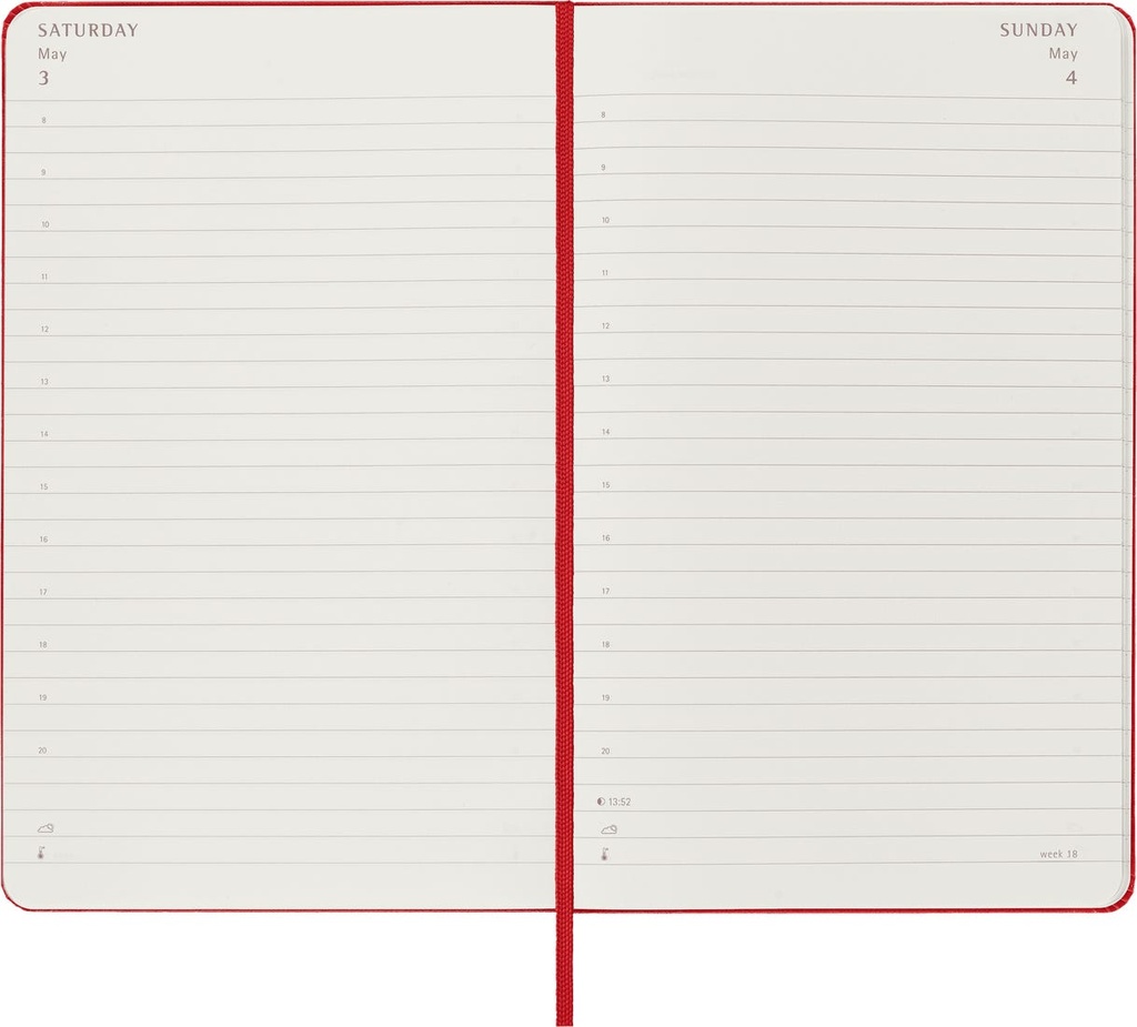 Moleskine Classic 12Month Daily Planner Large (5" x 8.25") Hard Cover Scarlet Red