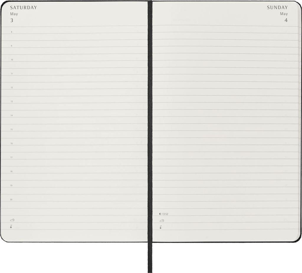 Moleskine Classic 12Month Daily Planner Large (5" x 8.25") Hard Cover Black