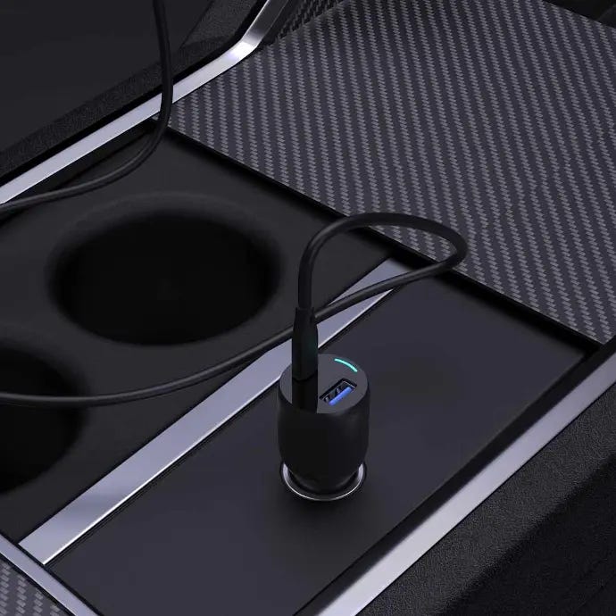 Powerology Dual Port Car Charger Black