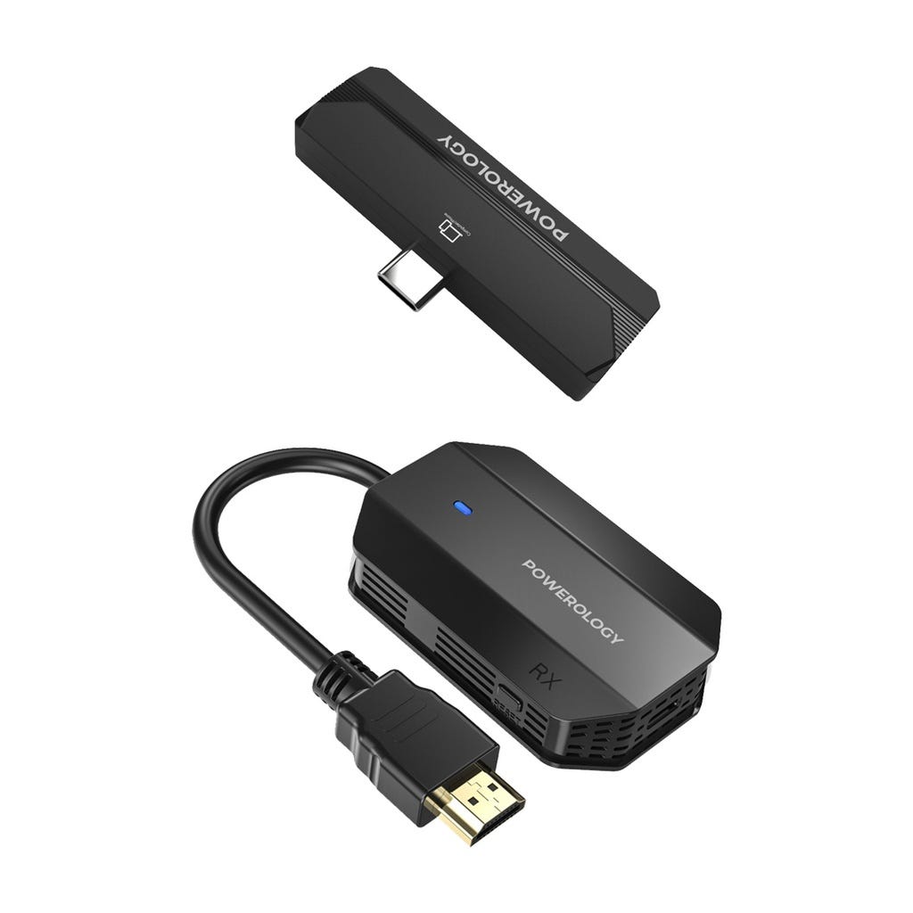 Powerology Wireless HDMI Type-C Adapter Audio & Video Black
