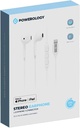 Powerology Stereo Earphone Lightning Connector 1.2m/4ft White