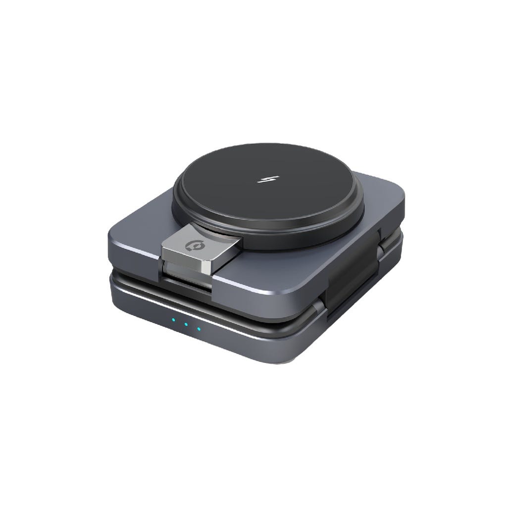Powerology 3-in-1 Foldable Magnetic Wireless Charger Black