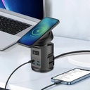 Powerology Magsafe Power Hub USB-C Power Delivery And USB-A QC 3.0 Black