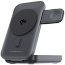 Powerology 10000mAh Qi2 - 15W iPhone 15 Magsafe Powerbank - Watch Charger Black