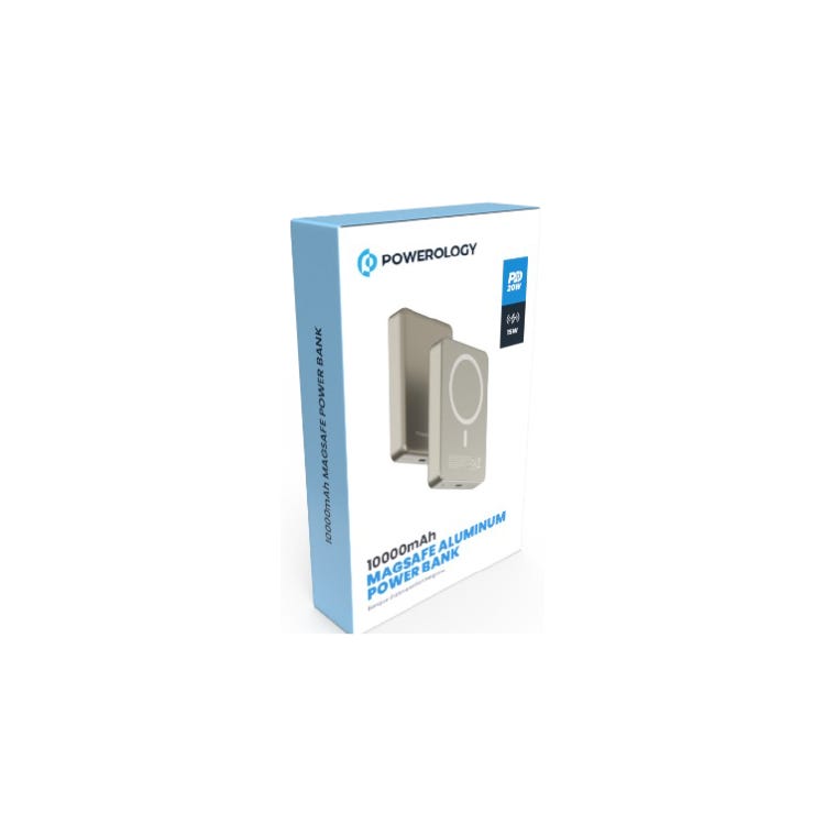 Powerology 10000mAh Magsafe Aluminum Powerbank Titanium