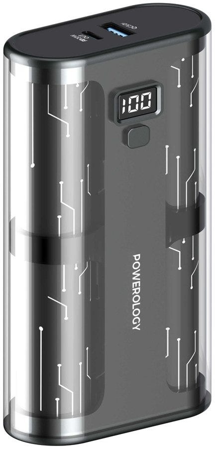 Powerology 20000mAh Crystalline Series Power Bank Black