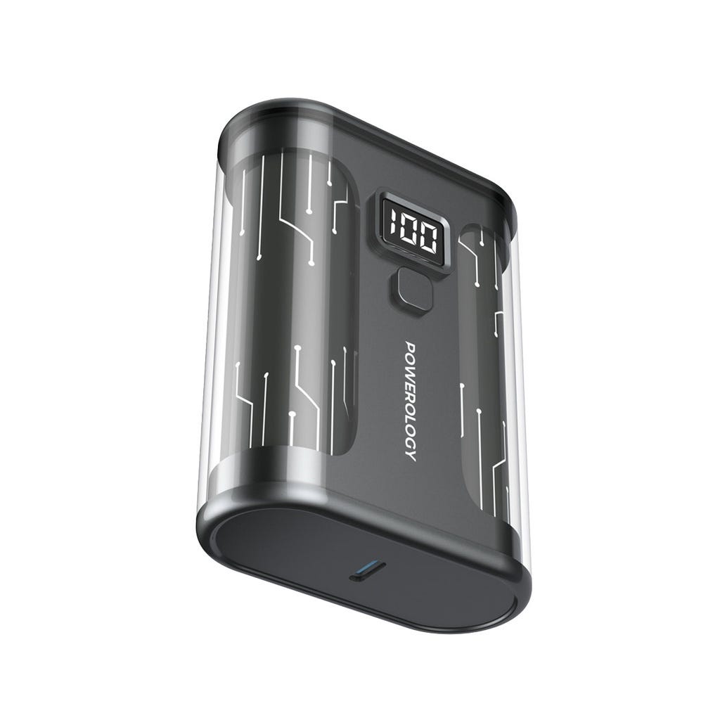 Powerology 10000mAh Crystalline Series Power Bank Black