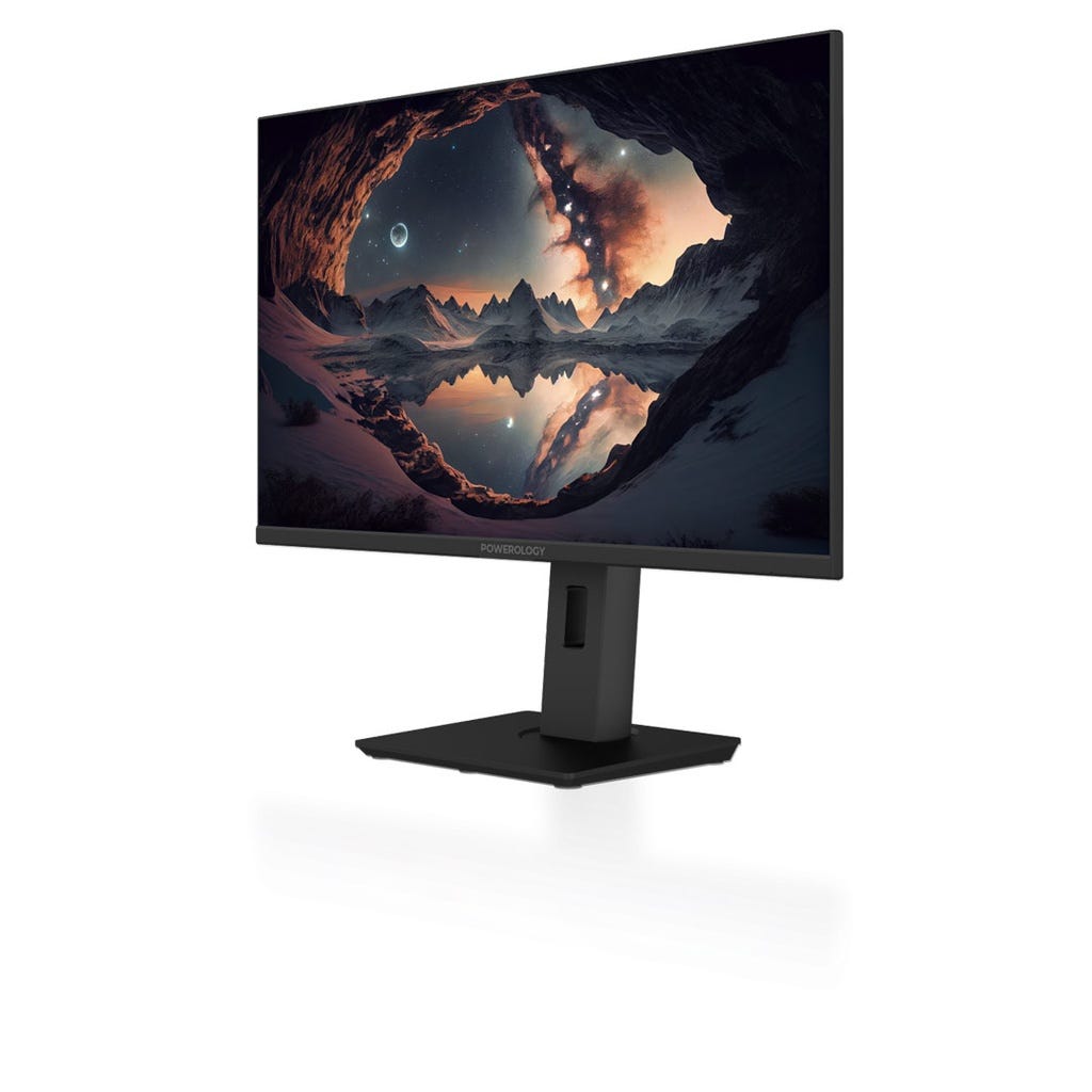Powerology 27" 4K UHD Monitor Adjustable Rotating Stand Black