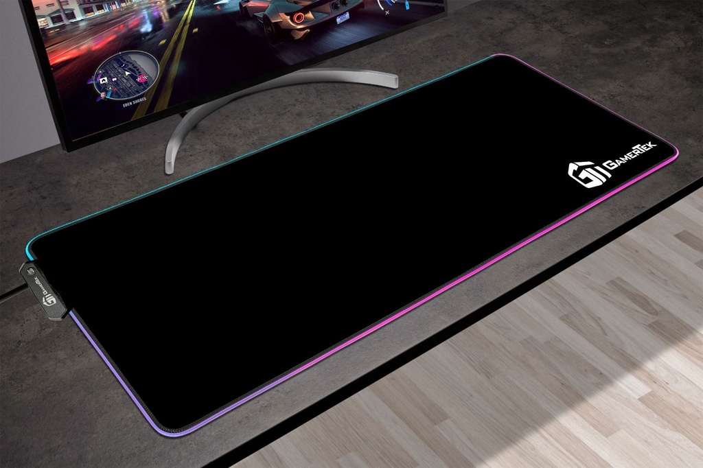 GamerTek Midnight Black RGB Desk Mat