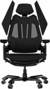 GamerTek Final Boss Gaming Chair – All Black, Fabric & Mesh, Dual Lumbar Support, Adjustable Armrests
