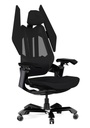 GamerTek Final Boss Gaming Chair – All Black, Fabric & Mesh, Dual Lumbar Support, Adjustable Armrests