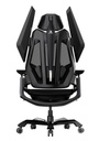 GamerTek Final Boss Gaming Chair – All Black, Fabric & Mesh, Dual Lumbar Support, Adjustable Armrests